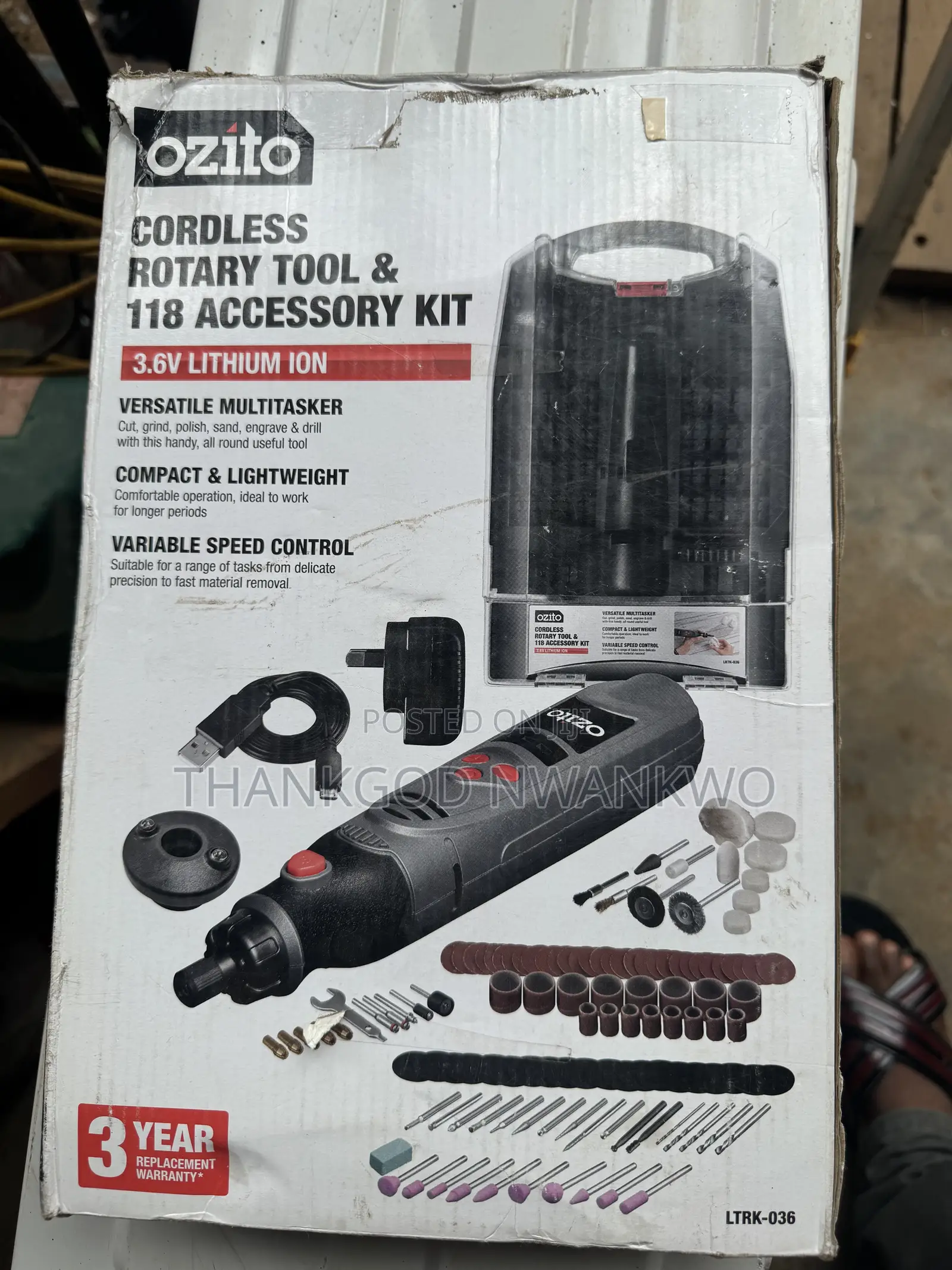 Ozito 3.6V 118 Piece Rotary Tool Set