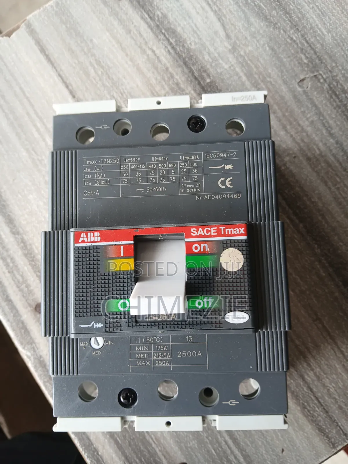 250A 3pole Breaker ABB