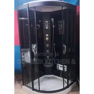 Luxury Black Steam Shower Cabin With Massage Jets
