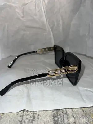 Black Chain Detail Oversized Square Sunglasses