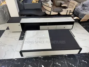 Executive Marble TV Stand With Center Table