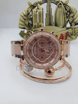 Michael Kors Parker Women's Rose Gold Watch+ Jewelry Set