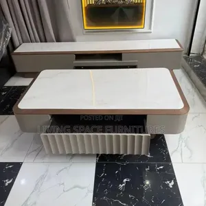 Executive Marble TV Stand With Center Table