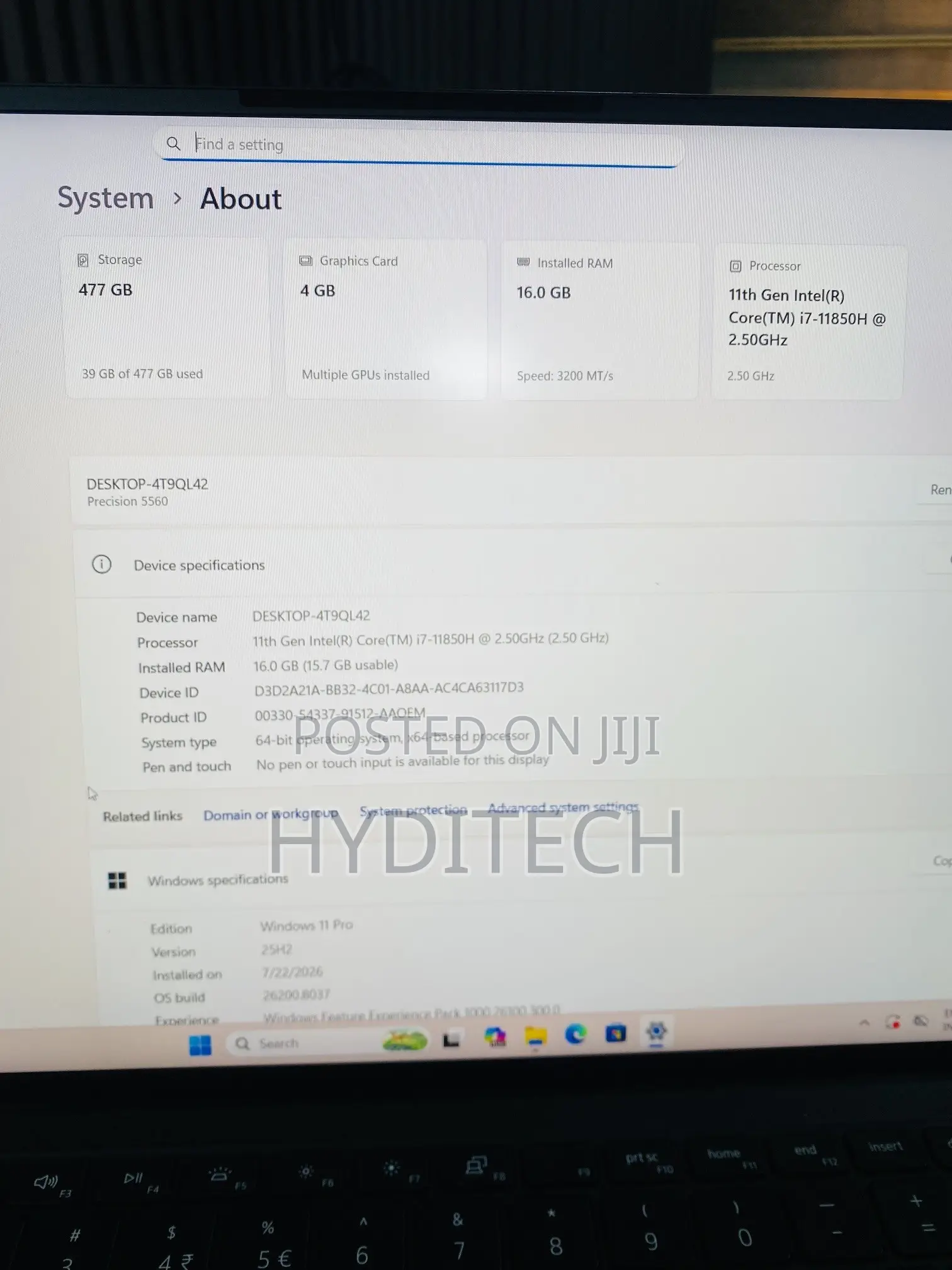Laptop Dell Precision 5560 16GB Intel Core i7 SSD 512GB