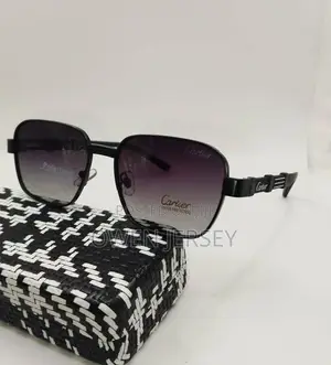 Cartier Black Square Sunglasses With Gradient Lenses.