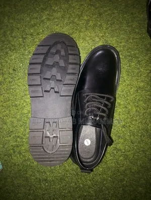Men's Black Leather Lace-Up Formal Shoes - Size 44