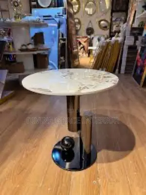 Single Pole Marble Top Side Stool