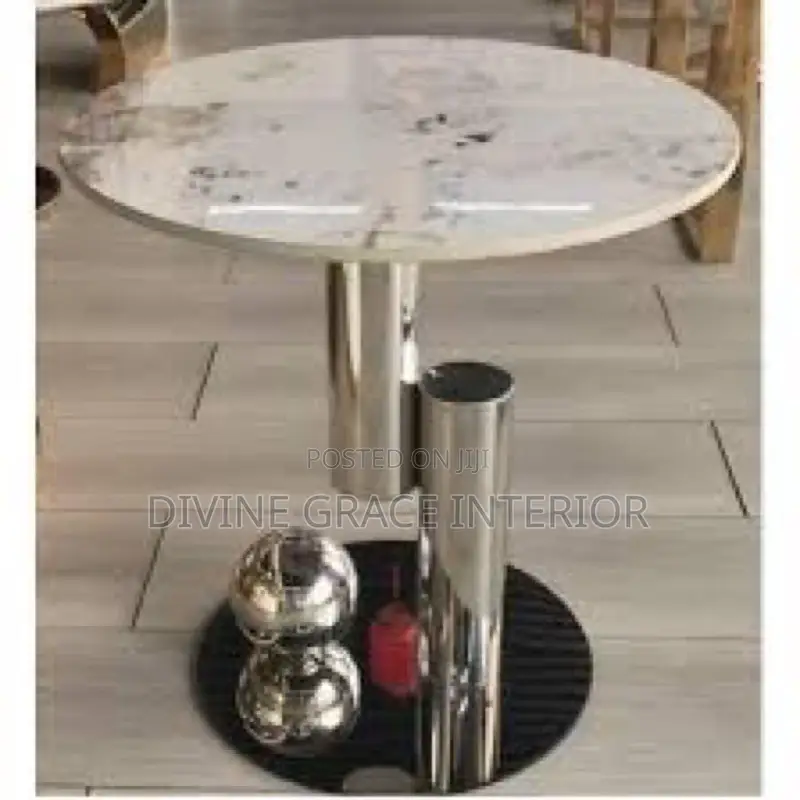 Round Marble Top Side Stool