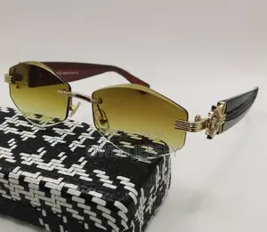 Versace Rimless Gold-Tone Sunglasses With Brown Gradient Lenses
