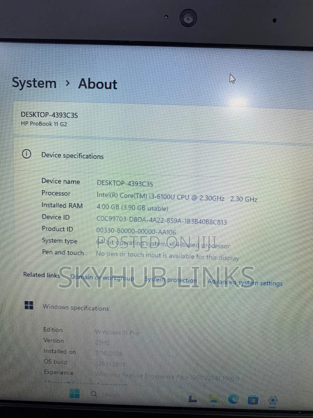 Laptop HP ProBook 11 G2 EE 4GB Intel Core i3 SSD 128GB