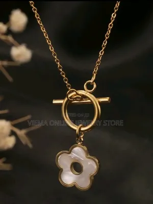 1pc Stainless Steel Ot Clasp Seashell Five-Petal Style Necklace