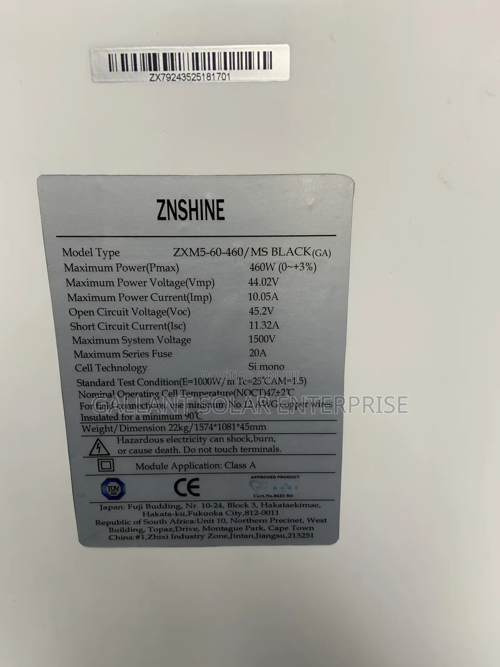 ZNSHINE Solar Panel 460w