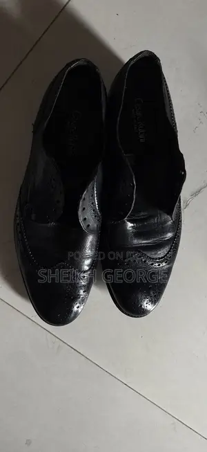 Black Leather Brogues Office Shoes