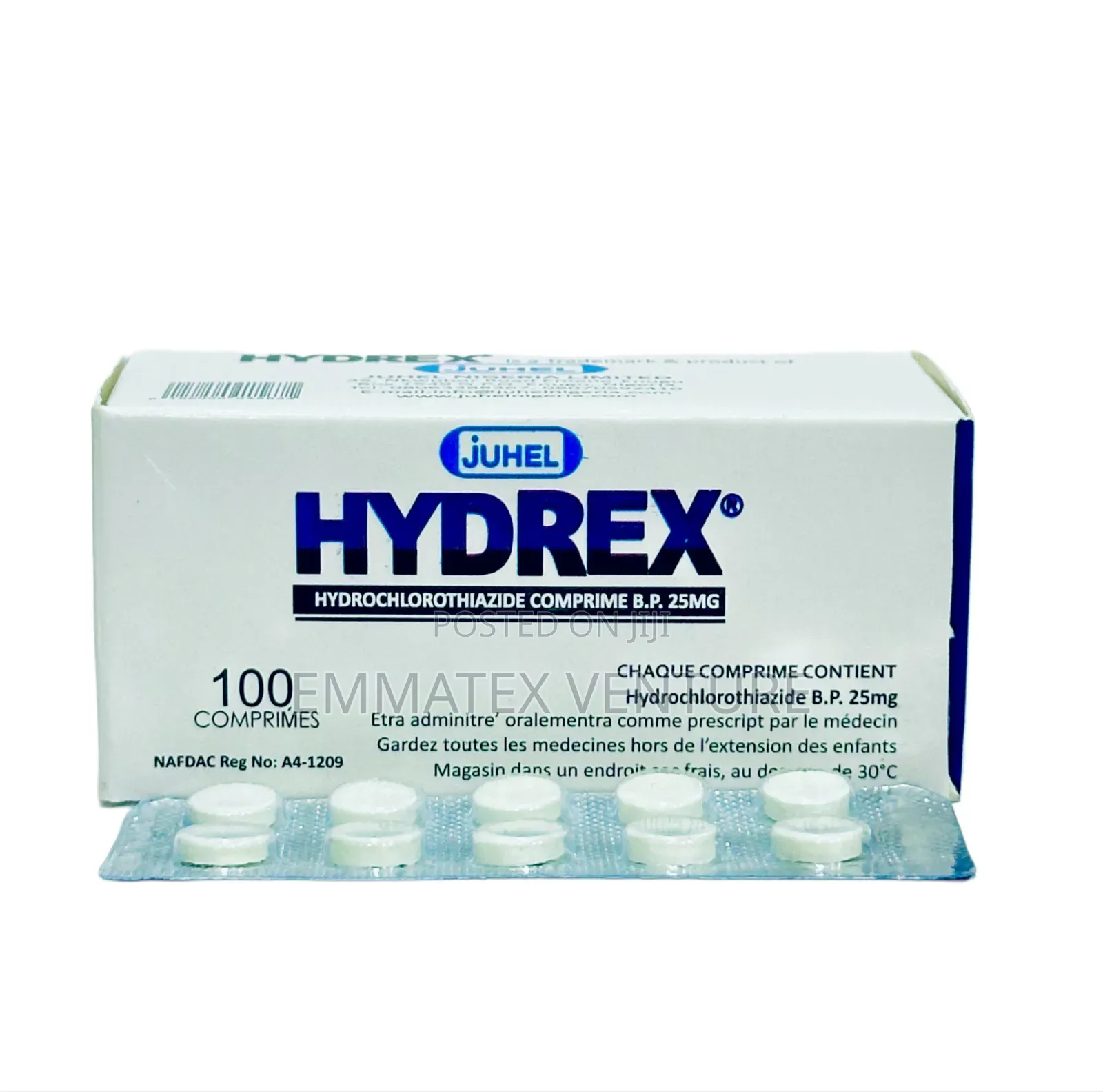 Hydrex Tablet 25mg (Hydrochlorothiazide) X100