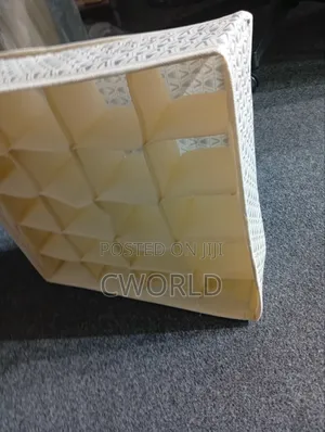 Beige Cream Fabric Storage Organizer