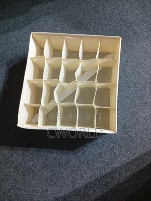 Beige Cream Fabric Storage Organizer