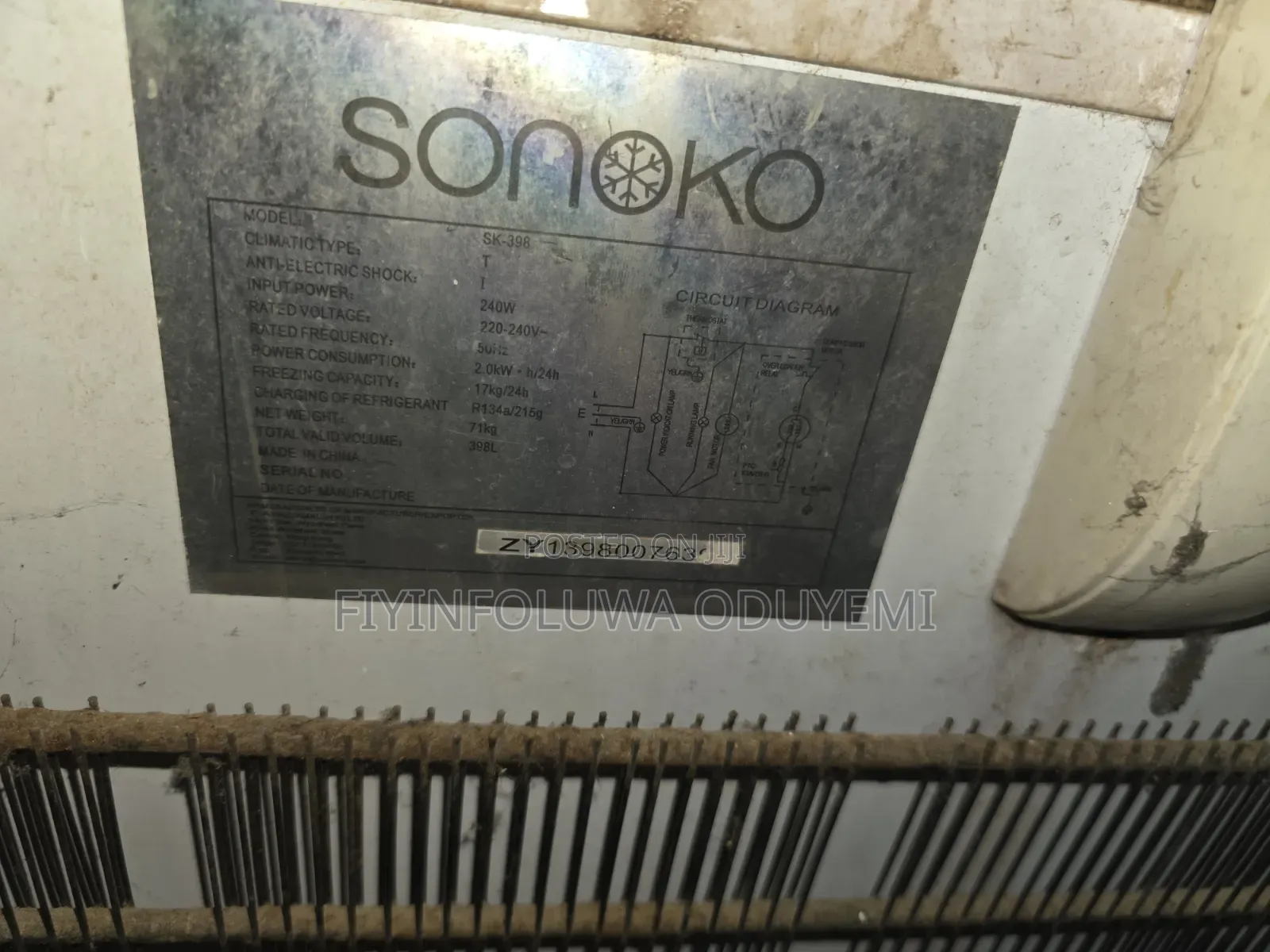 Sonoko Deep Freezer 398L