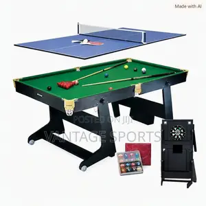 2-in-1 Foldable 6FT Snooker Billiard Table With Accessories