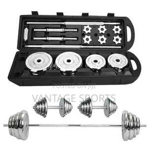 50KG Chrome Dumbbell Barbell Set – Weightlifting Set for Home Gym