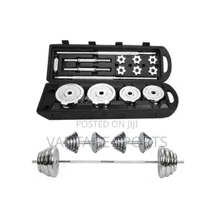 50KG Chrome Dumbbell Barbell Set With Case + FREE Gym Gloves