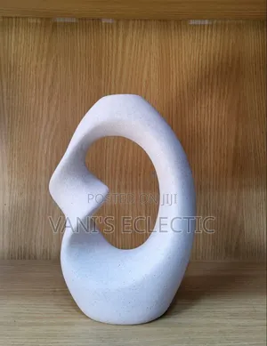 Modern Nordic Ceramic Abstract Loop Sculpture Vase.