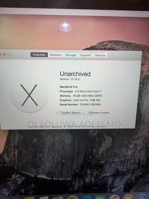 Laptop Apple MacBook Pro 2014 16GB Intel Core i7 SSD 512GB