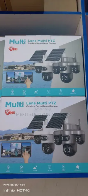 3 Lens Solar CCTV Camera