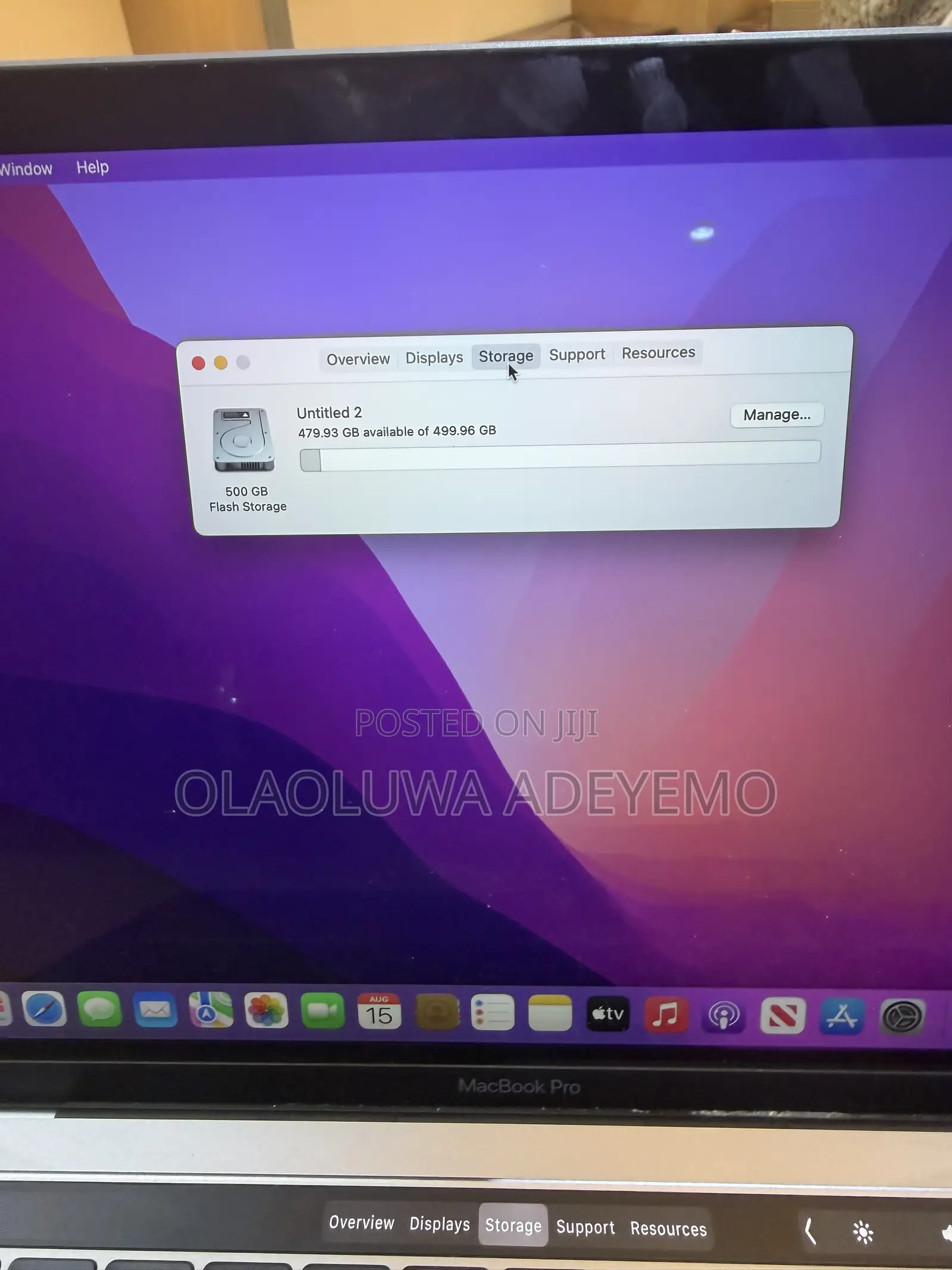 Laptop Apple MacBook Pro 2016 16GB Intel Core i5 SSD 512GB