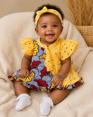 Two Toned Ankara Dress for 0-12months