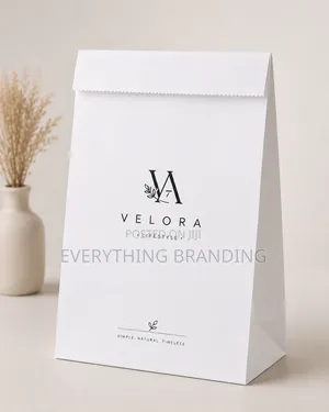 White Kraft Paper Bags for Retail, Packaging Takeaway