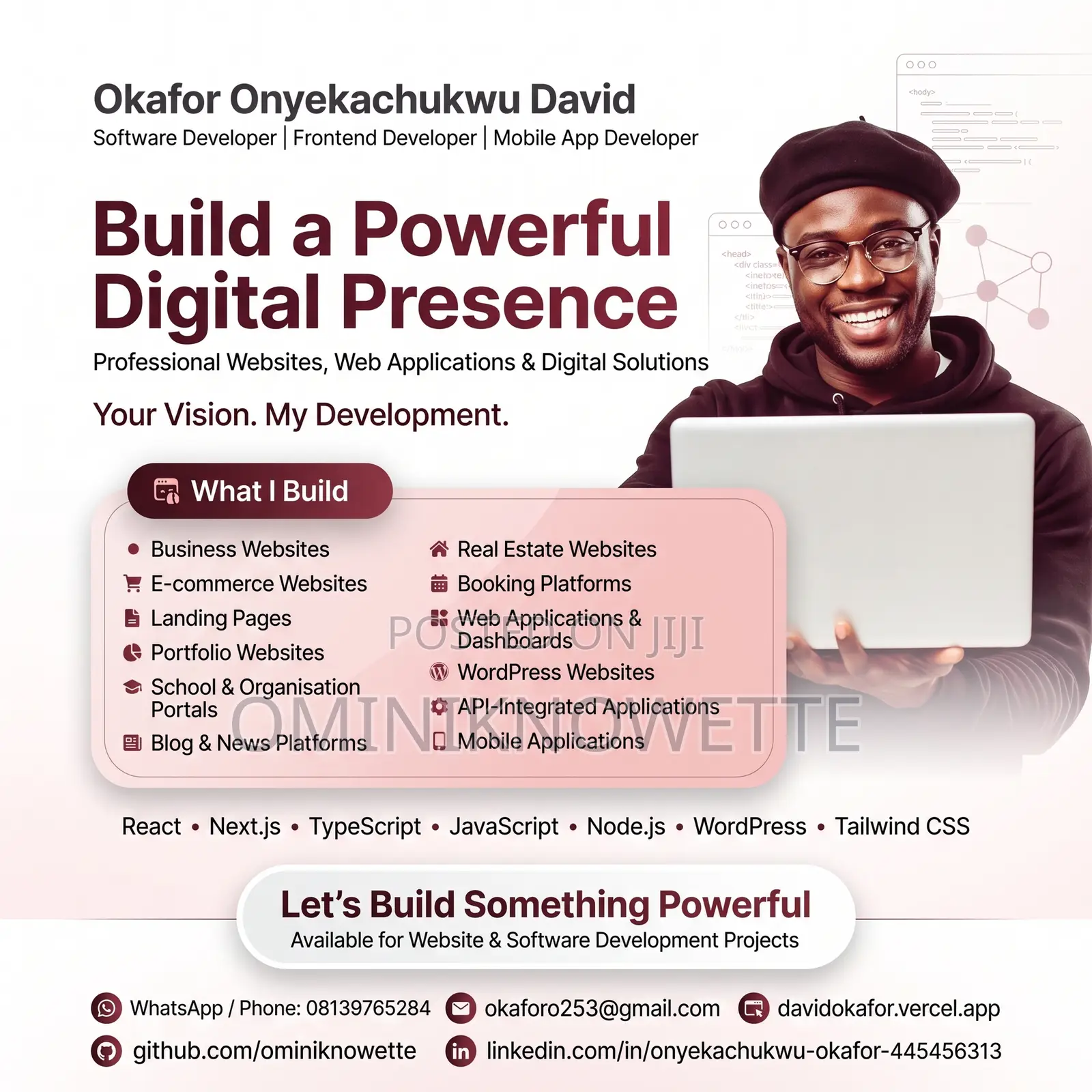 Professional Mobile/Web App Developer and Graphics Designer