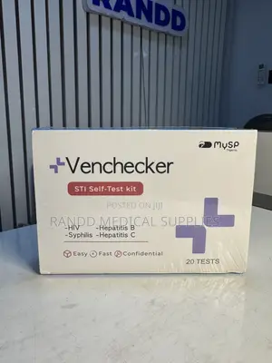 Venchecker STI Self Test Kit HIV Syphilis, Hepatitis B Hepatitis C.