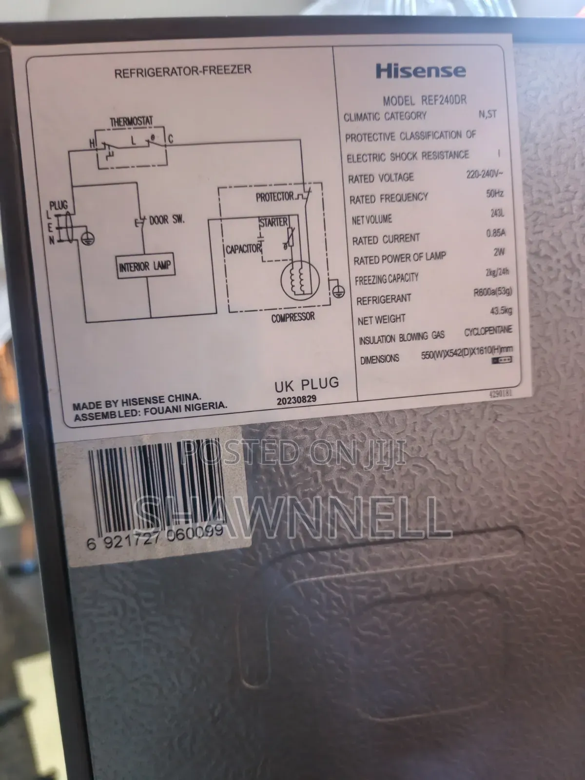 Hisense 240L Refrigerator