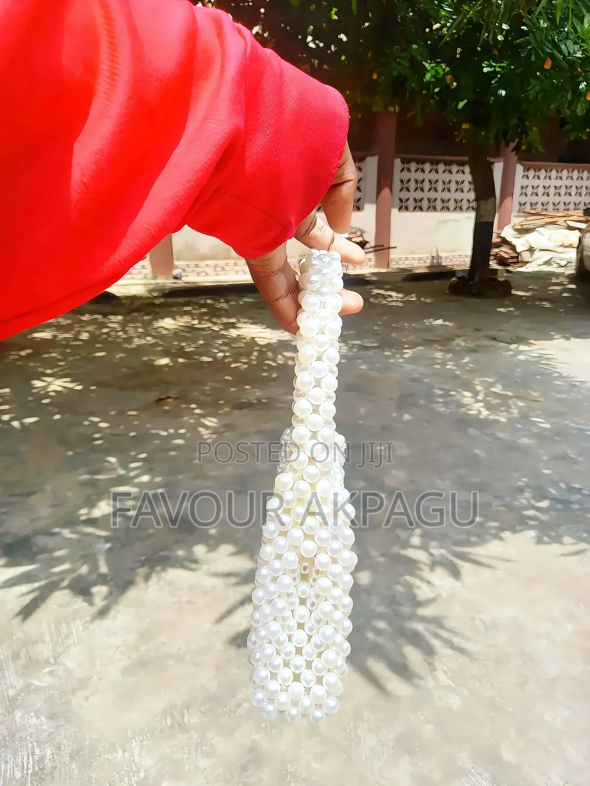 Handmade Pearl Beaded Mini Bag