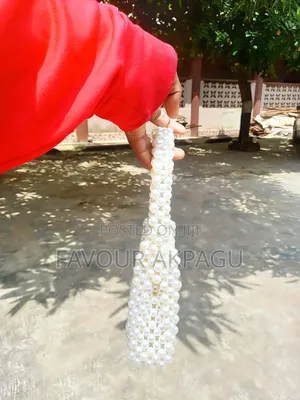 Handmade Pearl Beaded Mini Bag