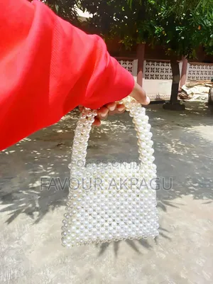 Handmade Pearl Beaded Mini Bag