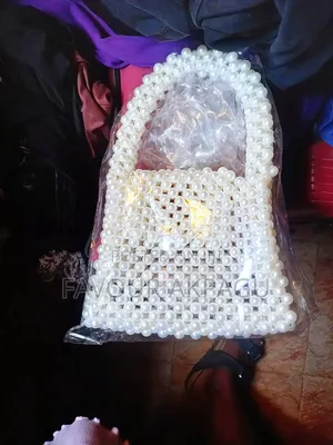 Handmade Pearl Beaded Mini Bag