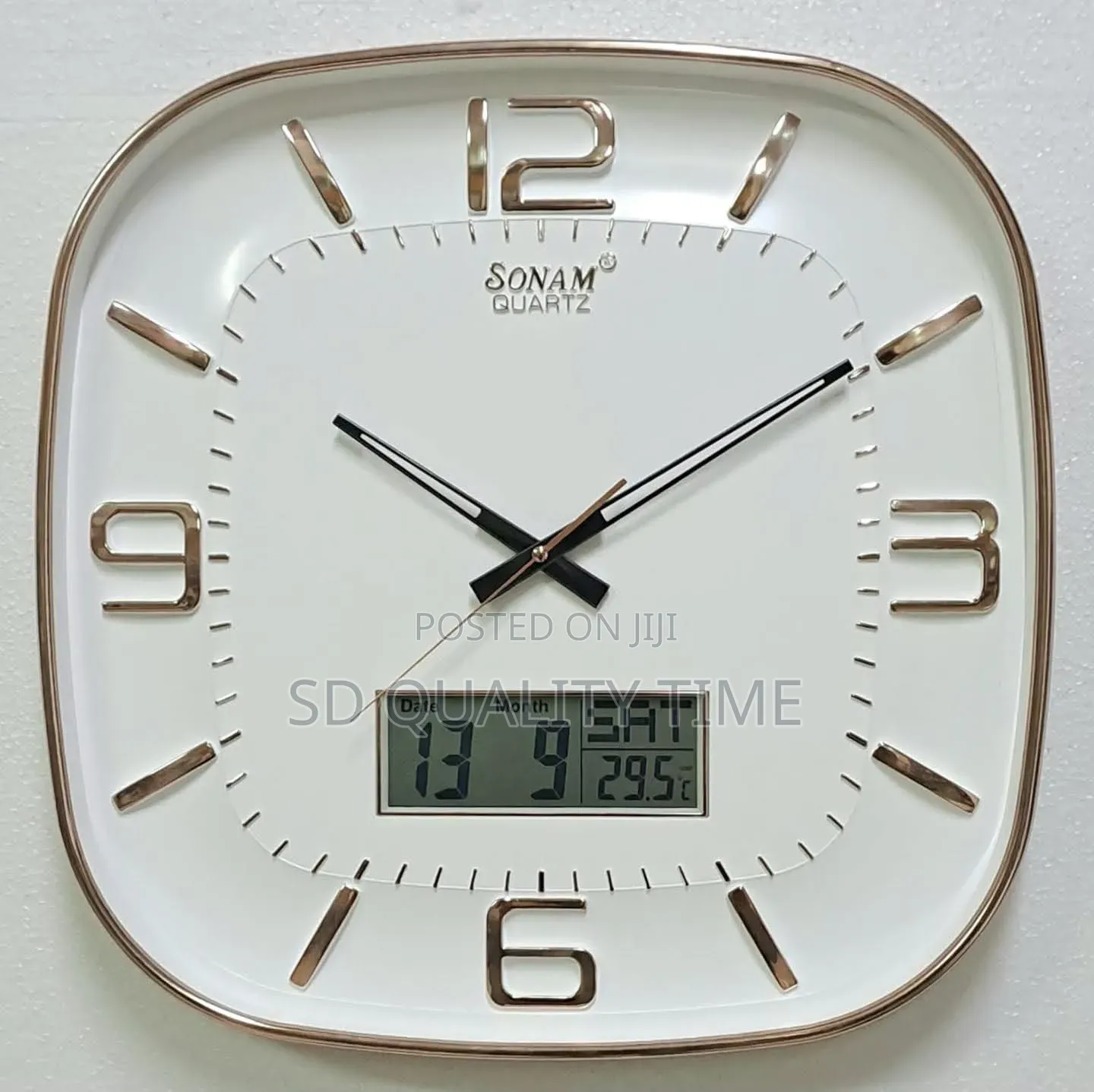 Analog and Digital Calendar Wall Clock