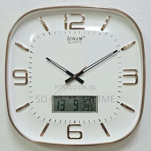 Analog and Digital Calendar Wall Clock