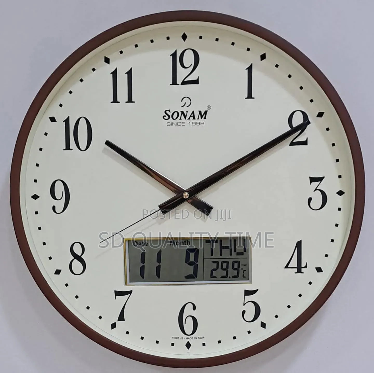 Analog and Digital Calendar Wall Clock