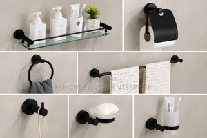 Black 7-Piece Luxury Bathroom Accessories Set