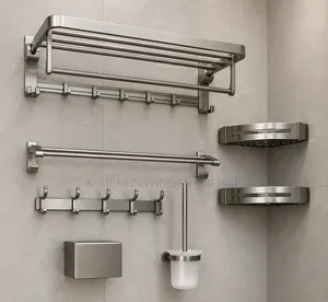 Quality Heavy Gauge Stainless-Steel Bathroom Accessories Set