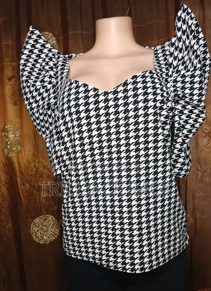 Plus Size Houndstooth Blouse - UK 18