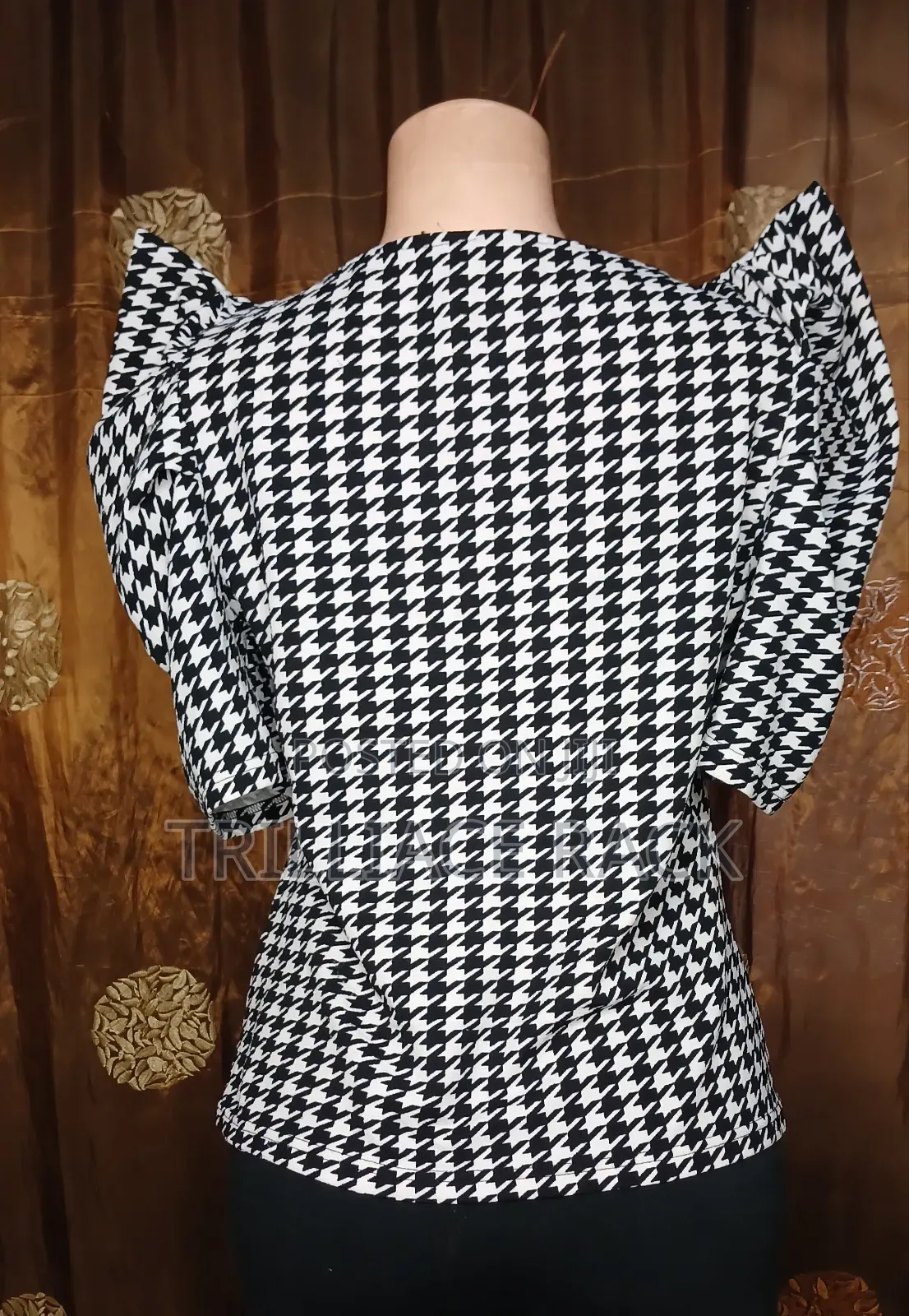 Plus Size Houndstooth Blouse - UK 18