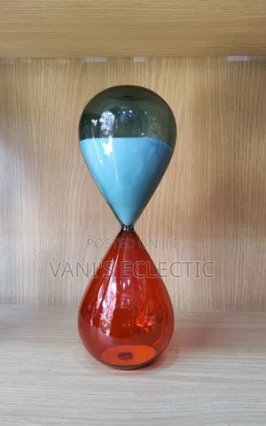 Two-Tone Blown-Glass Decorative Hourglass. (1-Hour)