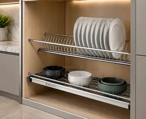 Premium Stainless Steel Two-Tier in-Cabinet Kitchen Dish Rack