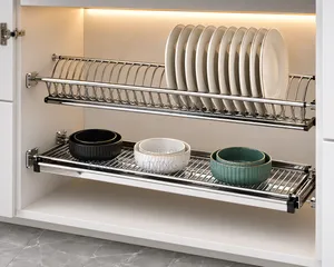 Premium Stainless Steel Two-Tier in-Cabinet Kitchen Dish Rack