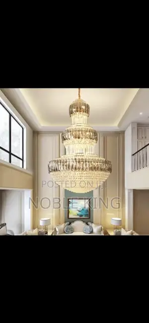 European-Style Luxury Villa Duplex Building Crystal Long Chandelier