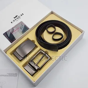 Designer Men's Leather Belt Gift Sets (Reversible Belt Boxed Gift Set)