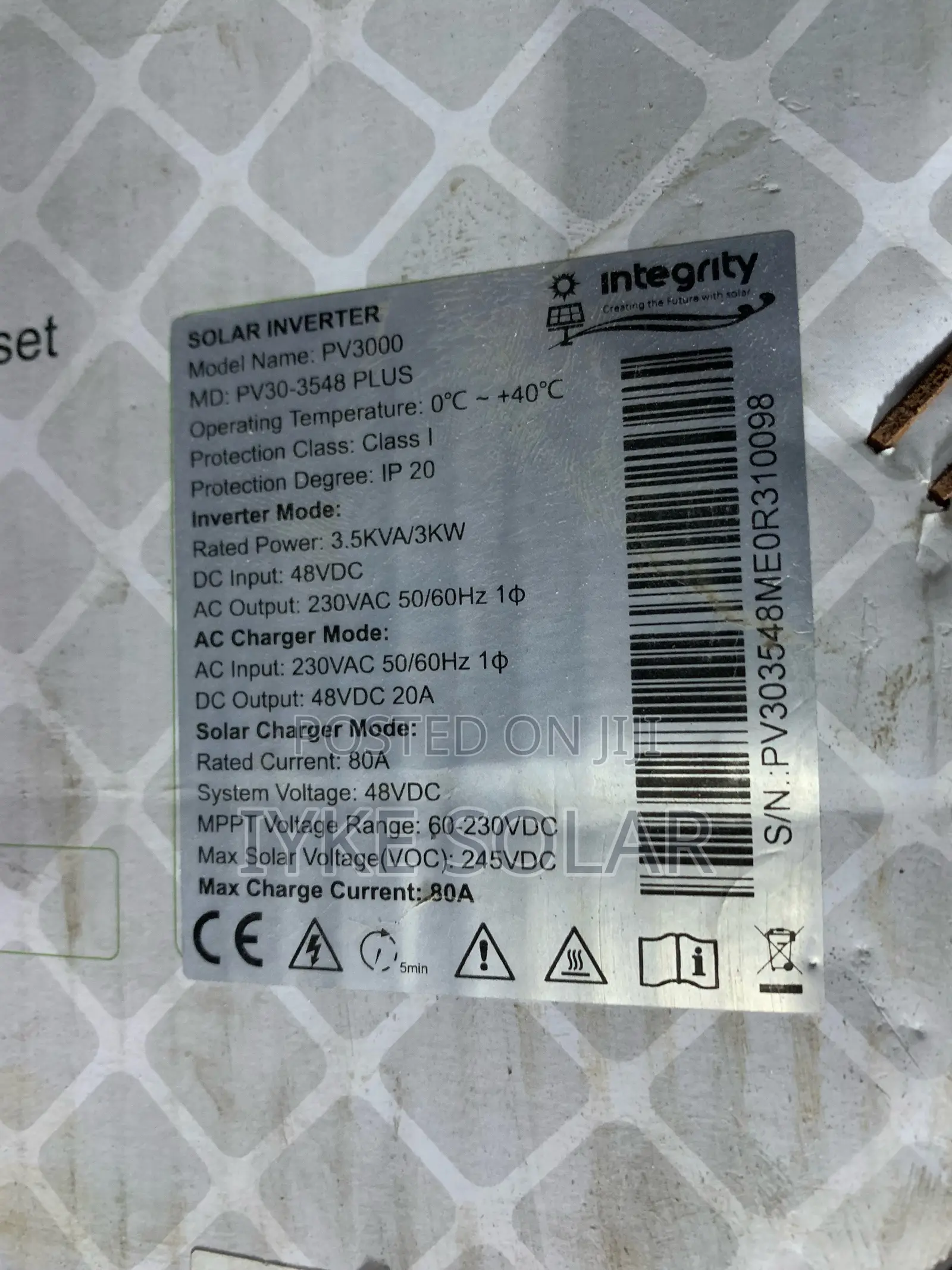 3kva 48v Integrity Hybrid Inverter